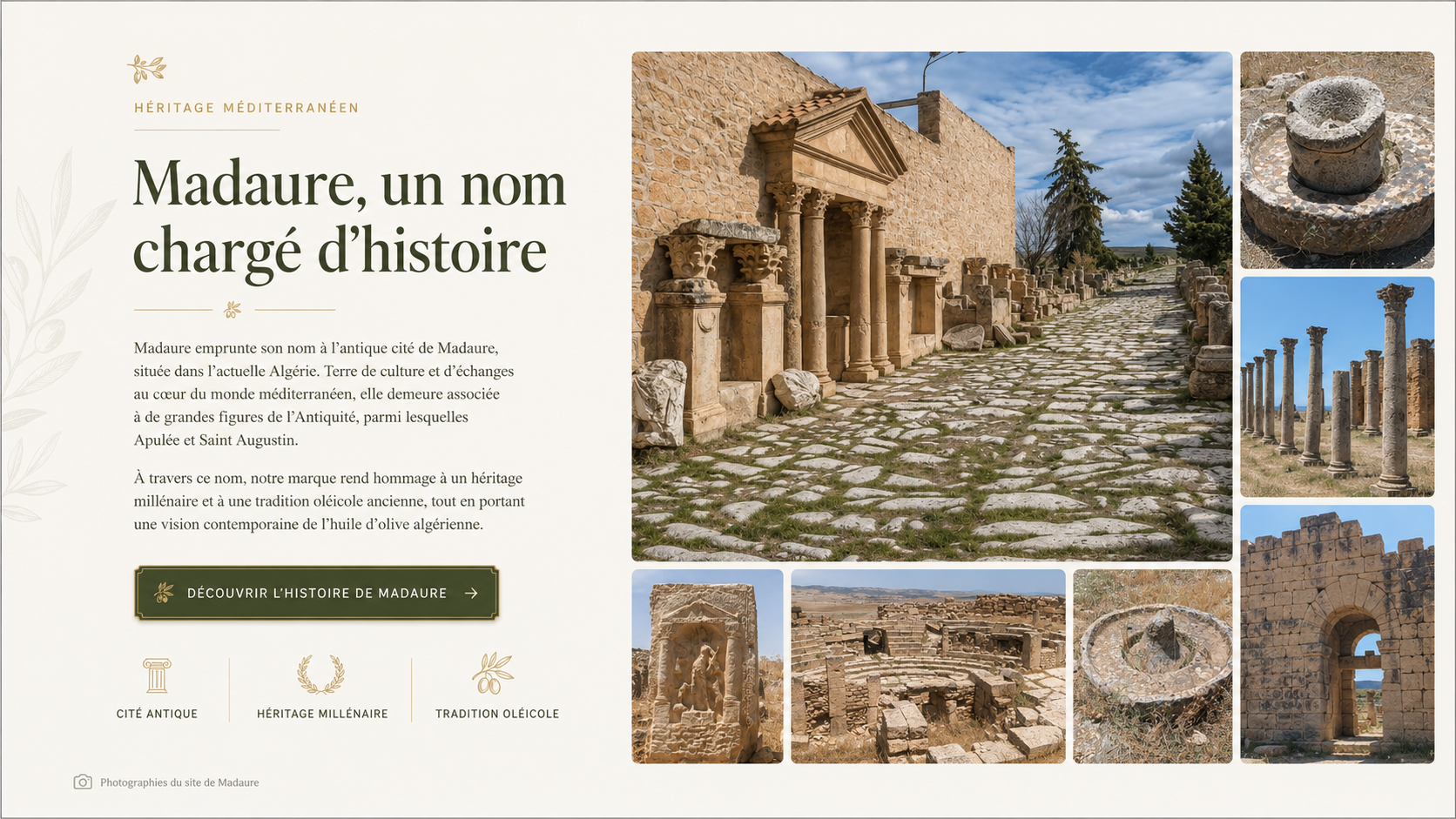 Voie pavée et vestiges de l’antique cité de Madaure